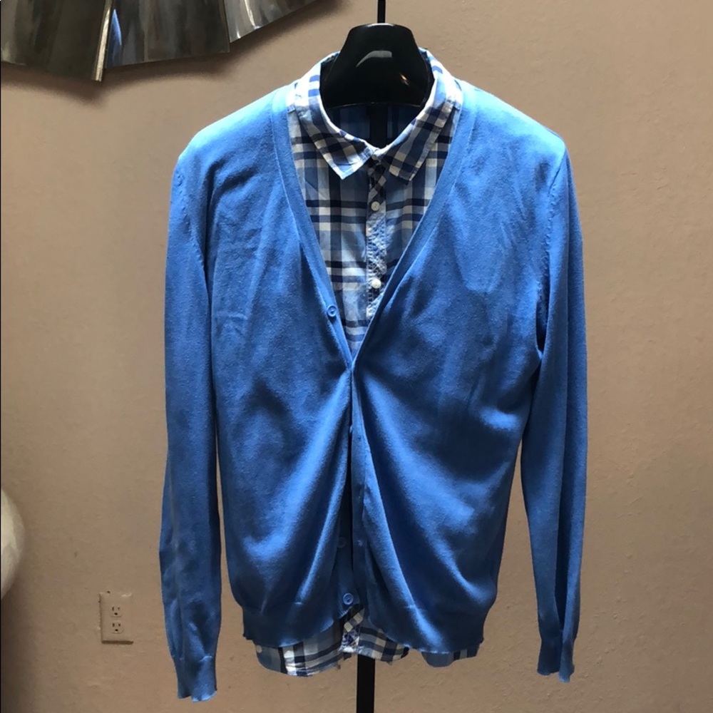 Blue Cardigan Sweater